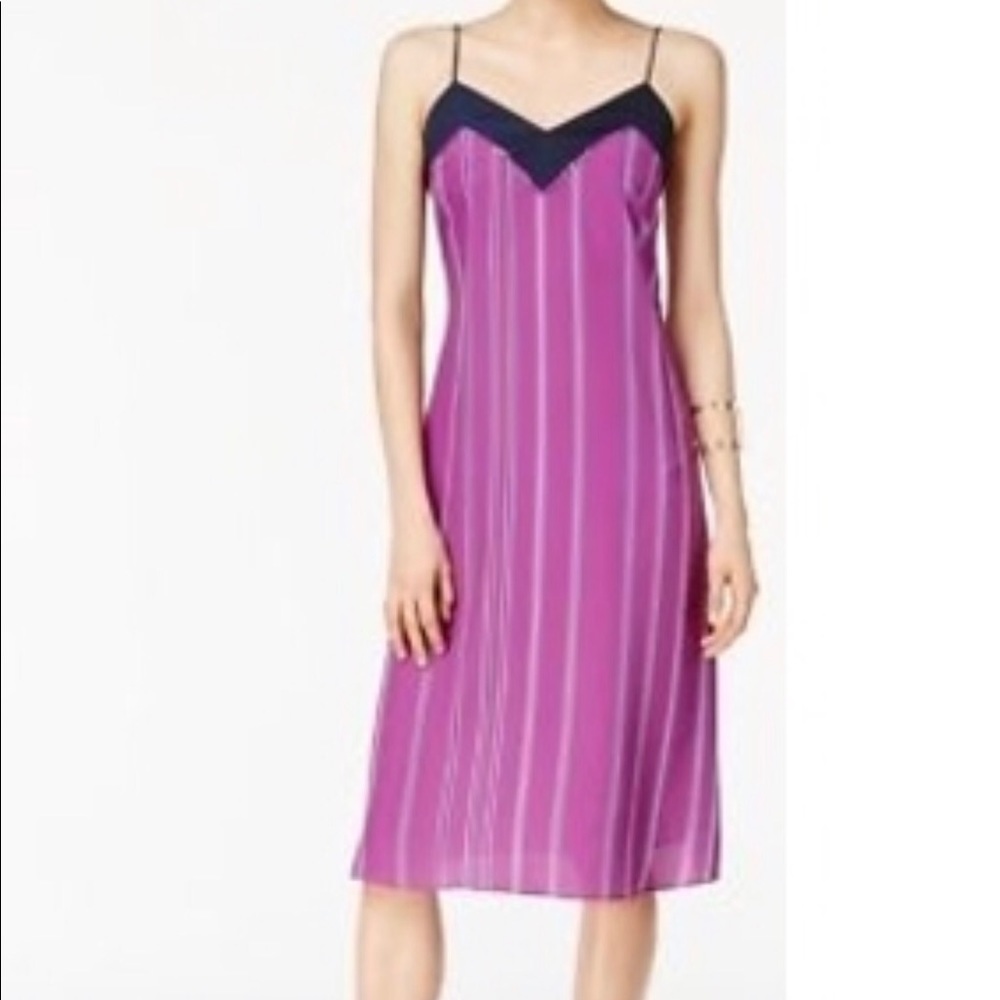 2/$35 Armani Exchange a/x- purple striped slip dress, 4